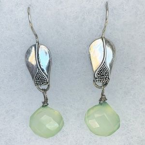 Seafoam Chalcedony & Sterling Silver Drop Earrings